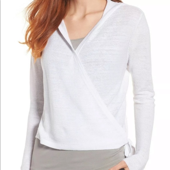 hooded wrap cardigan